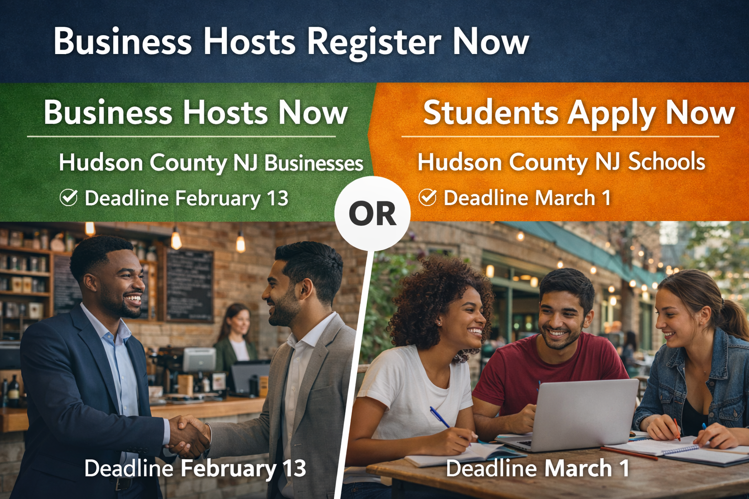 Hudson County Internship Program -Cohort 1 | Businesses and Students apply